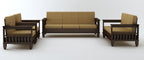 STRATA FURNITURE Sheesham Wood 7 Seater Sofa Set for Living Room Home Office Hall Solid Wooden 3+2+1+1 Seater Sofa Set Furniture (Walnut Finish)