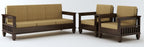 STRATA FURNITURE Sheesham Wood 5 Seater Sofa Set for Living Room Office Hall Solid Wooden 3+1+1 Seater Sofa Set Furniture (Walnut Finish)