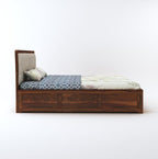 STRATA FURNITURE Sheesham Wood King Size Bed with Box Storage Solid Wood Cot Palang Wooden Double Bed Furniture for Bedroom Living Room (Honey Finish)