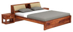 STRATA FURNITURE Sheesham Wood Queen Size Double Bed Without Storage Wooden Palang Cot for Bedroom Living Room Furniture (Honey Finish)