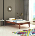 STRATA FURNITURE Sheesham Wood Single Size Bed Without Storage for Bedroom Living Room Home Wooden Palang Bed (Honey Finish)