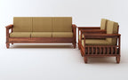 STRATA FURNITURE Sheesham Wood 5 Seater Sofa Set for Living Room Home Office Hall Solid Wooden 3+1+1 Seater Sofa Set Furniture (Honey Finish)
