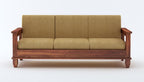 Strata Furniture Solid Sheesham Wood 5 Seater Sofaset For Living Rooms 3+1+1 Wooden Sofa Set For Home And Office (Natural Teak Finish) - 5