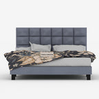 STRATA FURNITURE Wooden King Size Bed Cot Without Storage Upholstered Double Bed for Bedroom Living Room Home (Candler Grey Finish)