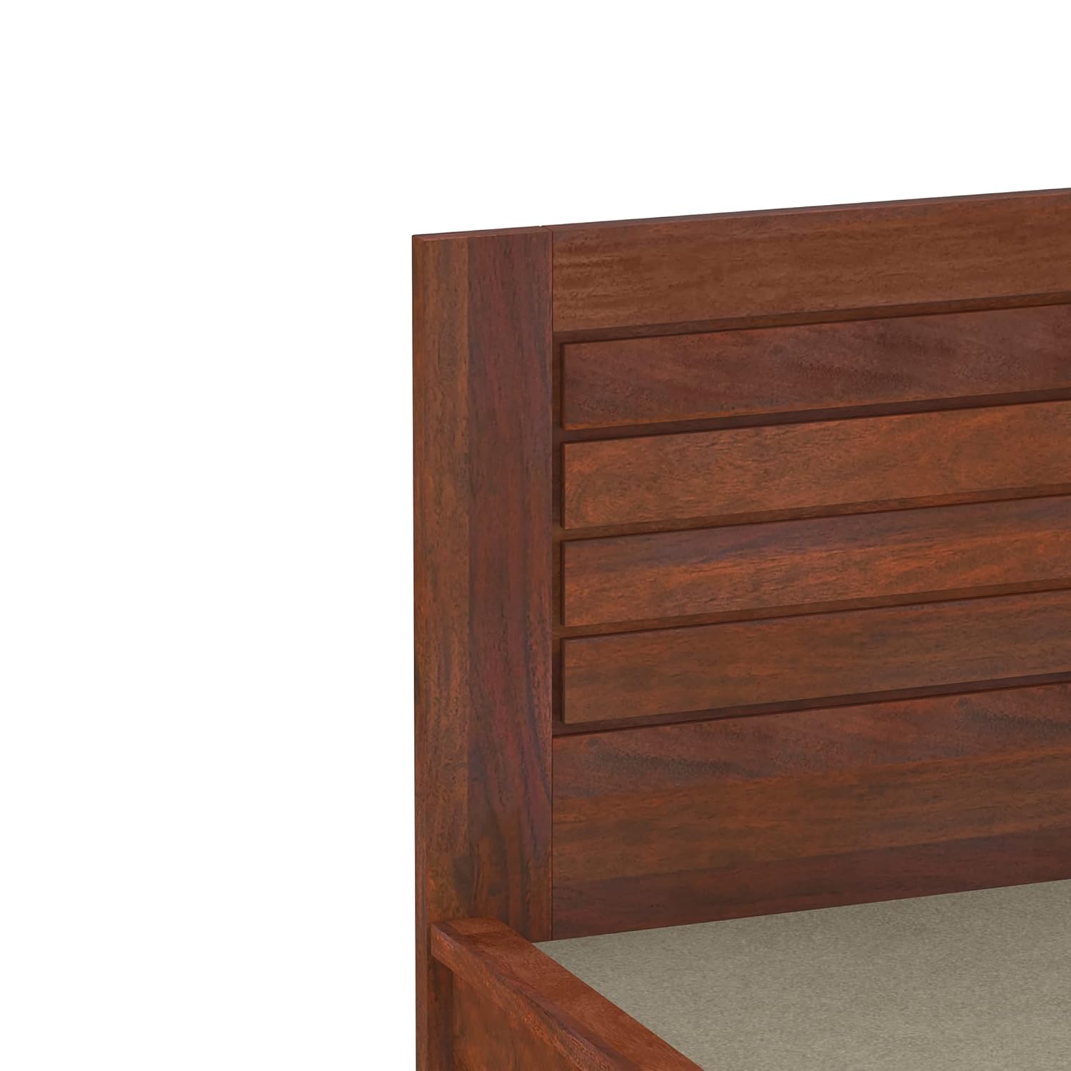 STRATA FURNITURE Sheesham Wood Queen Size Bed with Drawer Storage Wooden Double Bed Cot Bed Furniture for Bedroom Living Room Home (Honey Finish)