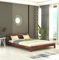 STRATA FURNITURE Sheesham Wood King Size Platform Bed Without Storage for Bedroom Living Room Home Wooden Double Cot Palang Low Height Bed Furniture (Honey Finish)