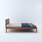 STRATA FURNITURE Solid Sheesham Wood Queen Size Bed Without Storage for Bedroom Living Room Home Wooden Cot Double Bed Palang with Cushion Headboard Furniture (Honey Finish)