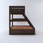 STRATA FURNITURE Sheesham Wood Bunk Bed with 2 Drawer Storage Wooden Double Bed Furniture for Bedroom Home (Walnut Finish)