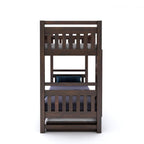 STRATA FURNITURE Solid Sheesham Wood Bunk Bed With Trundle Wooden Bunk Bed With Ladder For Bedroom Living Room Home (Walnut Finish, 1.68 M, 2.08 M, 0.99 M)