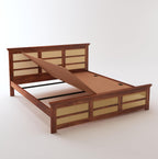 STRATA FURNITURE Solid Sheesham Wood Queen Size Bed Without Storage for Bedroom Living Room Home Wooden Headboard Cot Double Bed Palang Furniture (Honey Finish)