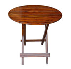 STRATA FURNITURE Sheesham Wood Round Folding Coffee Table Wooden Teapoy Table for Living Room Home Office -(Brown Finish)