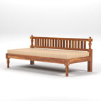 STRATA FURNITURE Solid Sheesham Wood 3 Seater Sofa Cum Diwan Bed for Living Room Bedroom Furniture Three Seater Sofa Wooden Couch Diwan Sofa Settee for Home, Hall, and Office (Natural Finish)