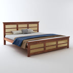 STRATA FURNITURE Solid Sheesham Wood Queen Size Bed Without Storage for Bedroom Living Room Home Wooden Headboard Cot Double Bed Palang Furniture (Honey Finish)