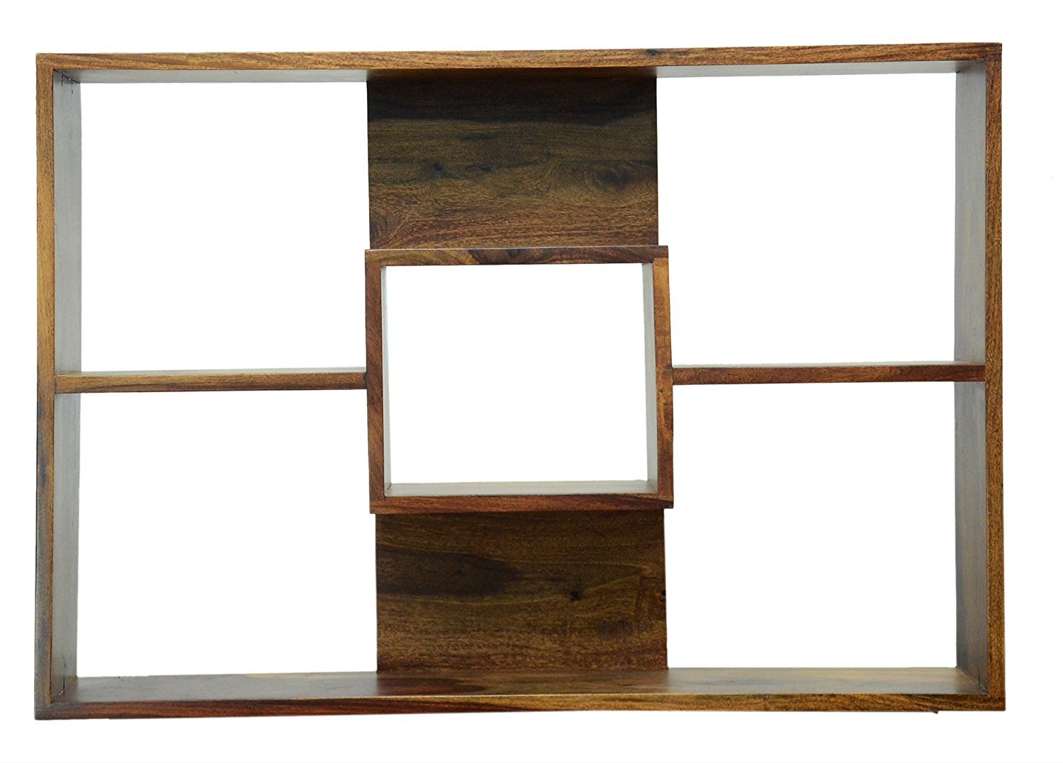 Strata Furniture Sheesham Wood Wall Shelf for Living Room | Floating Wall Shelves | Brown
