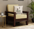 STRATA FURNITURE Solid Sheesham Wood 5 Seater Sofa Set for Living Room Home Office | 3+1+1 Solid Wood Sofa Set Wooden Sofa Set 5 Seater (Walnut Finish)