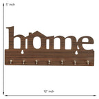 STRATA FURNITURE Wooden Home Key Holder for Living Room Bedroom Home Wall Decor Stylish Holder Solid Wood Wall Mounted Key Holder Stand (Brown Finish)