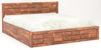 STRATA FURNITURE Solid Sheesham Wood King Size Bed with Box Storage | Wooden Double Bed Cot Palang Furniture for Bedroom Living Room and Home (Honey Finish)