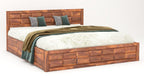 STRATA FURNITURE Solid Sheesham Wood King Size Bed with Box Storage | Wooden Double Bed Cot Palang Furniture for Bedroom Living Room and Home (Honey Finish)