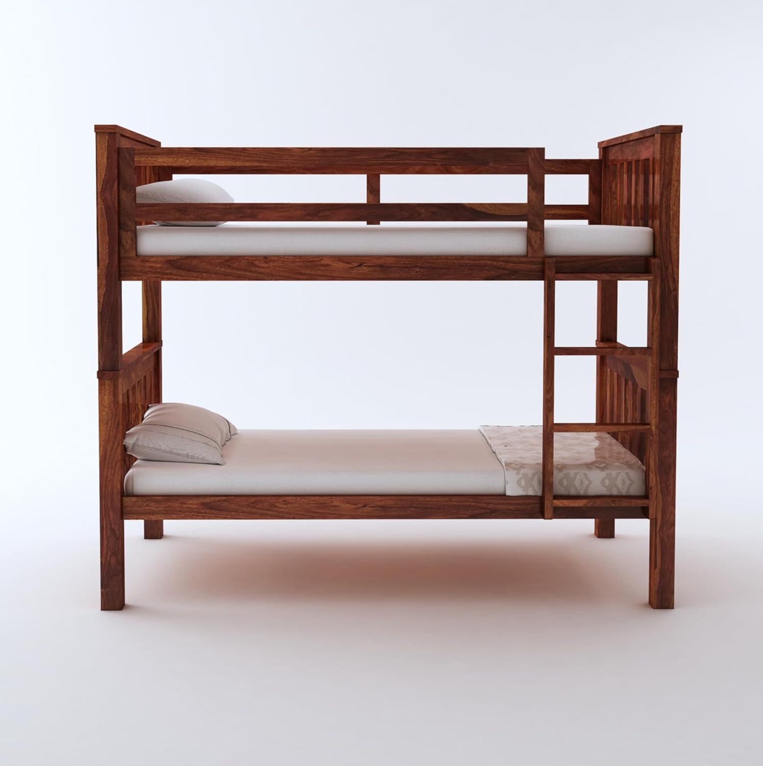 STRATA FURNITURE Sheesham Wood Bunk Bed Without Storage Wooden Double Bed Bed Furniture for Bedroom Living Room Home (Honey Finish)