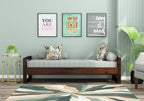 STRATA FURNITURE Sheesham Wood 3 Seater Diwan Bed For Bedroom Living Room (Walnut Finish), Single