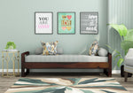 STRATA FURNITURE Sheesham Wood 3 Seater Diwan Bed For Bedroom Living Room (Walnut Finish), Single