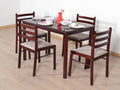 STRATA FURNITURE Sheesham Wooden Dining Table 4 Seater for Living Room 5 Piece Wooden Dining Room Sets with Chair for Home Kitchen Living Room Furniture (Brown Finish)