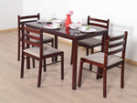 STRATA FURNITURE Sheesham Wooden Dining Table 4 Seater for Living Room 5 Piece Wooden Dining Room Sets with Chair for Home Kitchen Living Room Furniture (Brown Finish)