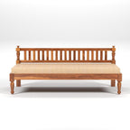STRATA FURNITURE Solid Sheesham Wood 3 Seater Sofa Cum Diwan Bed for Living Room Bedroom Furniture Three Seater Sofa Wooden Couch Diwan Sofa Settee for Home, Hall, and Office (Natural Finish)
