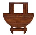 STRATA FURNITURE Sheesham Wood Round Folding Coffee Table Wooden Teapoy Table for Living Room Home Office -(Brown Finish)