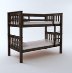 STRATA FURNITURE Sheesham Wood Bunk Bed Without Storage Wooden Double Bed Furniture for Bedroom Home (Walnut Finish)