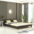 STRATA FURNITURE Sheesham Wood King Size Platform Bed Without Storage for Bedroom Living Room Home Wooden Double Cot Palang Low Height Bed Furniture (Walnut Finish)