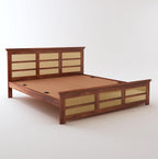 STRATA FURNITURE Solid Sheesham Wood Queen Size Bed Without Storage for Bedroom Living Room Home Wooden Headboard Cot Double Bed Palang Furniture (Honey Finish)