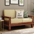 STRATA FURNITURE Sheesham Wood 2 Seater Sofa Set for Living Room Home Office Solid Wood Sofa Set Furniture Wooden Sofa Set Two Seater (Honey Finish)