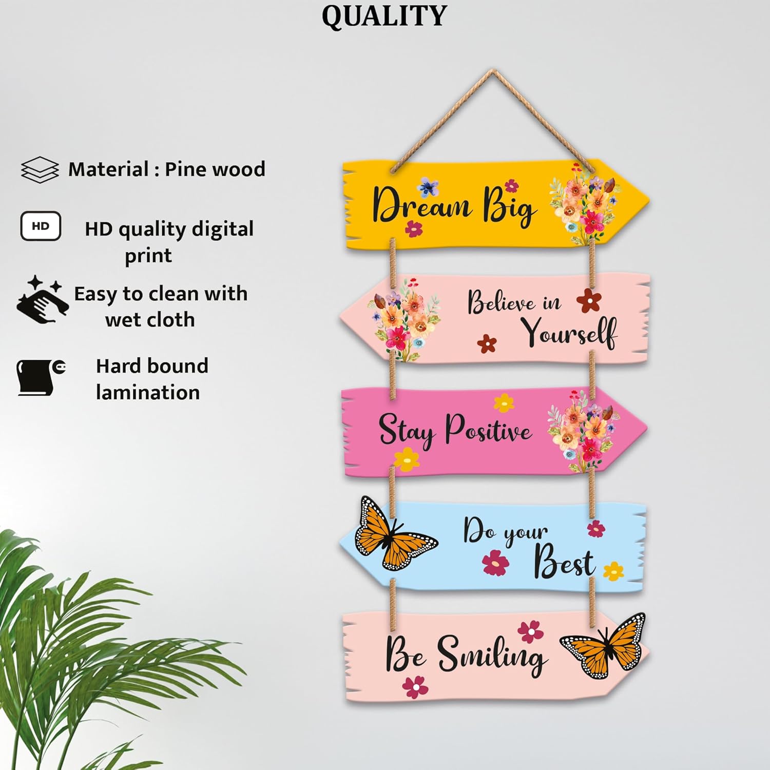 STRATA FURNITURE MDF Wall Hanging for Living Room, Bedroom, Office | 3mm Sheet | HD Quality Print | Laser Cut Design (Multicolor)