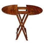 STRATA FURNITURE Sheesham Wood Round Folding Coffee Table Wooden Teapoy Table for Living Room Home Office -(Brown Finish)