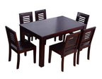 Js Home Décor Sheesham Wood Dining Table with 6 Chairs (Mahogany Finish, Brown)
