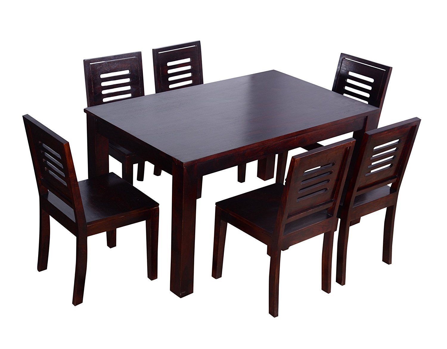 Js Home Décor Sheesham Wood Dining Table with 6 Chairs (Mahogany Finish, Brown)