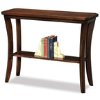 STRATA Furniture Solid Sheesham Wood Curve Legs Console Table with Shelf Storage for Living Room Bedroom Hall Kitchen Home Wooden Entryway Tables Furniture (Brown Finish)