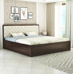 STRATA FURNITURE Solid Sheesham Wood King Size Bed with Storage for Bedroom Living Room Solid Wooden Furniture Double Bed for Home Hotels (Walnut Finish)