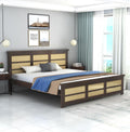 STRATA FURNITURE Solid Sheesham Wood Queen Size Bed Without Storage for Bedroom Living Room Home Wooden Headboard Cot Double Bed Palang Furniture (Walnut Finish)