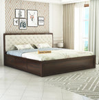 STRATA FURNITURE Solid Sheesham Wood King Size Bed with Storage for Bedroom Living Room Solid Wooden Furniture Double Bed for Home Hotels (Walnut Finish)