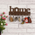 STRATA FURNITURE Wooden Home Key Holder for Living Room Bedroom Home Wall Decor Stylish Holder Solid Wood Wall Mounted Key Holder Stand (Brown Finish)