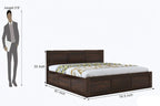 STRATA FURNITURE Sheesham Wood King Size Bed with Box Storage Double Cot Wooden Palang for Bedroom Living Room Furniture (Walnut Finish)